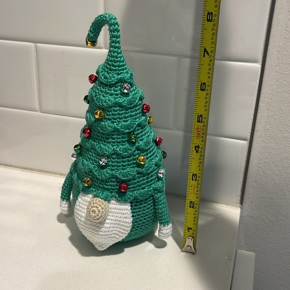 Handcrafted Christmas Tree Gnome Crochet Jingle Bell Ornaments Holiday Decor - Picture 14 of 14
